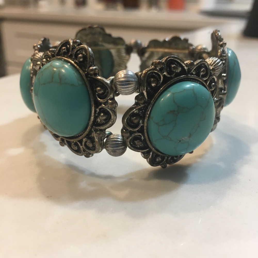 Turquoise and multicolored cross, ring, &bracelet - Picture 3 of 6